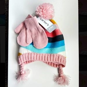 Carter’s Hat & Mitten set | Baby Size 0-9 months | Cute Multicolored Accessories